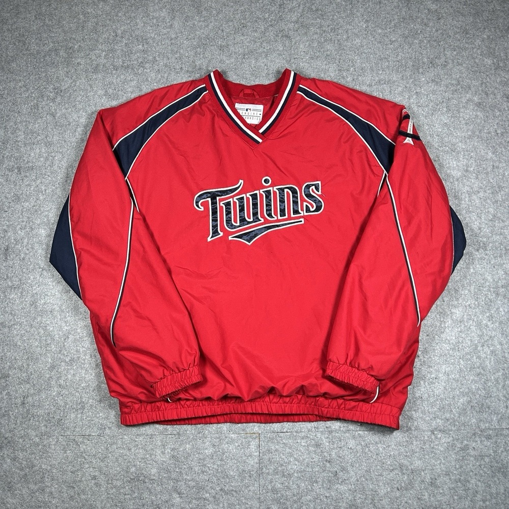 Genuine Merchandise Minnesota Twins Pullover‎ Bomber Men's Size XL Dugout Red